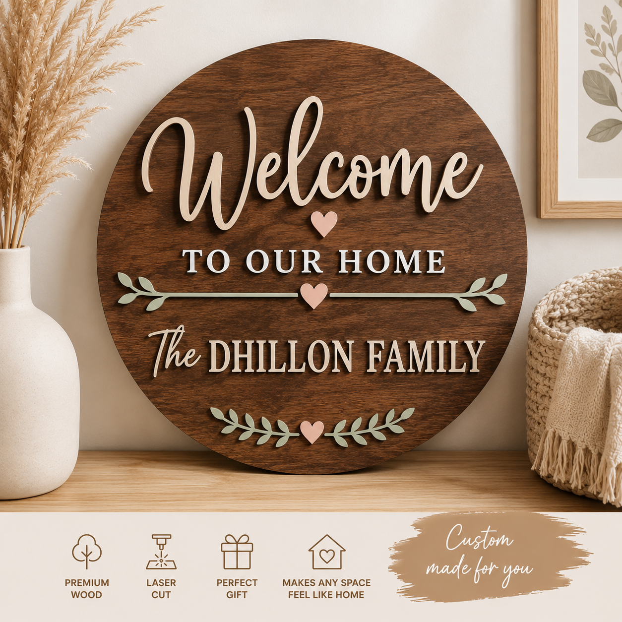 Personalized Wooden Welcome Sign