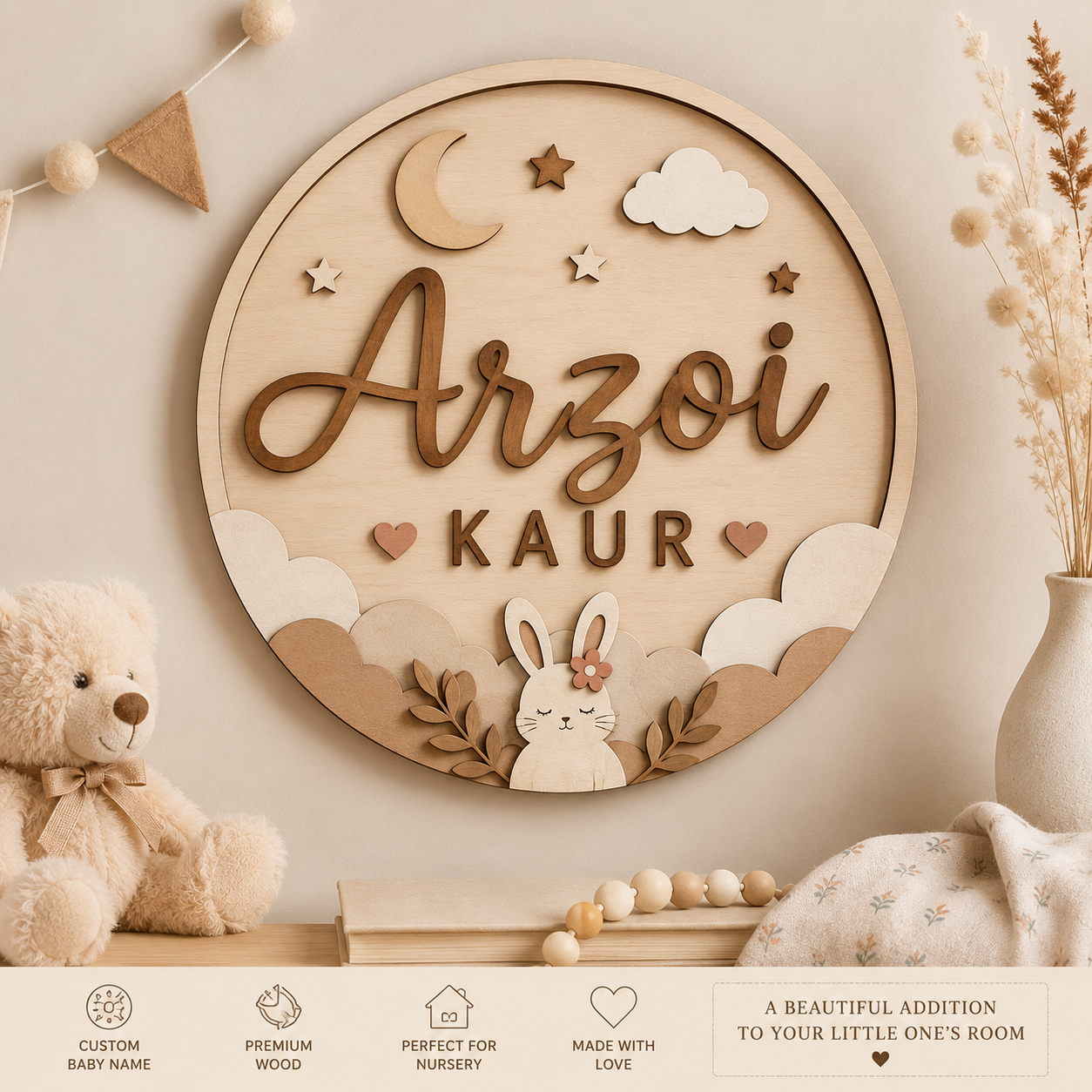 Wooden Nursery Name Sign