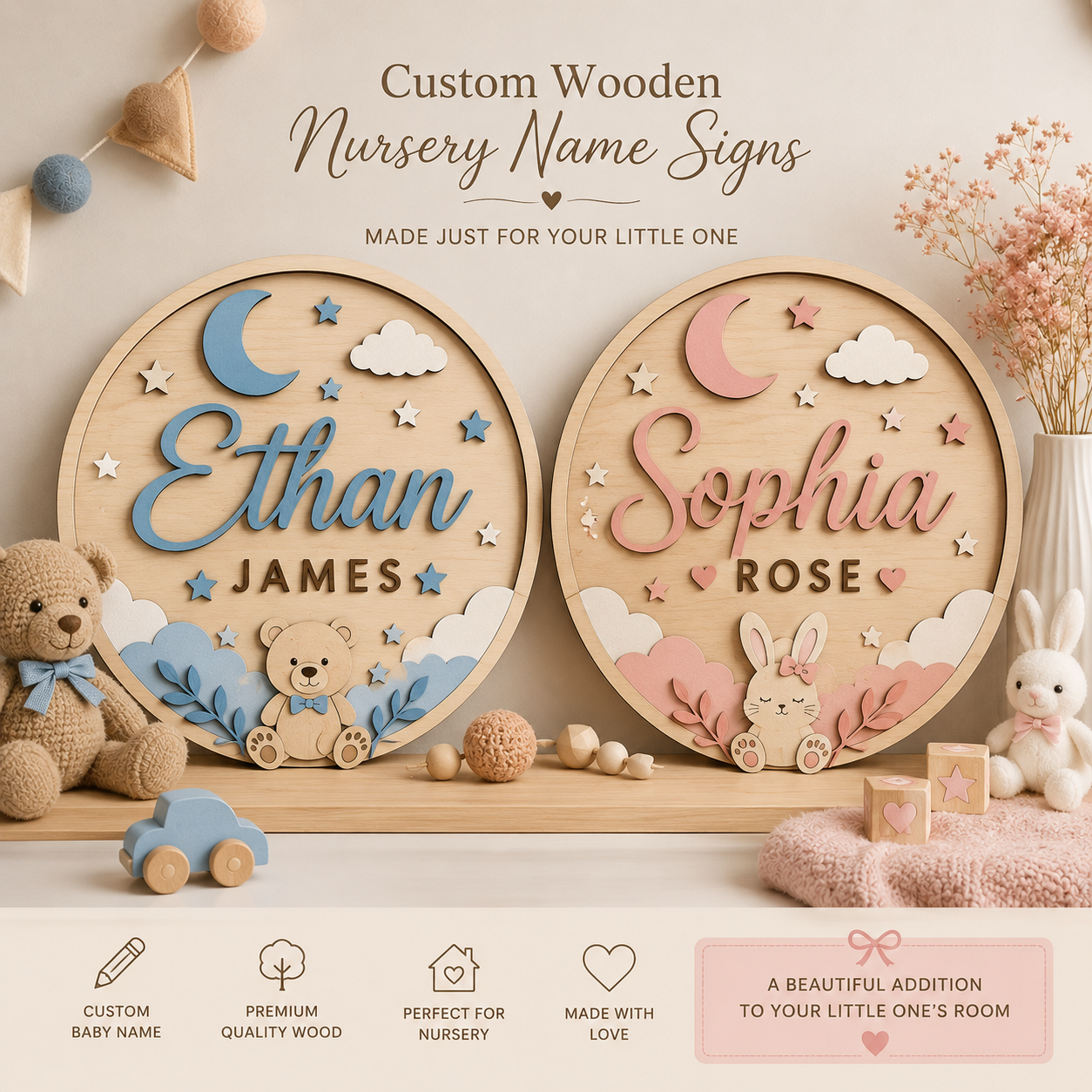 Wooden Nursery Name Sign