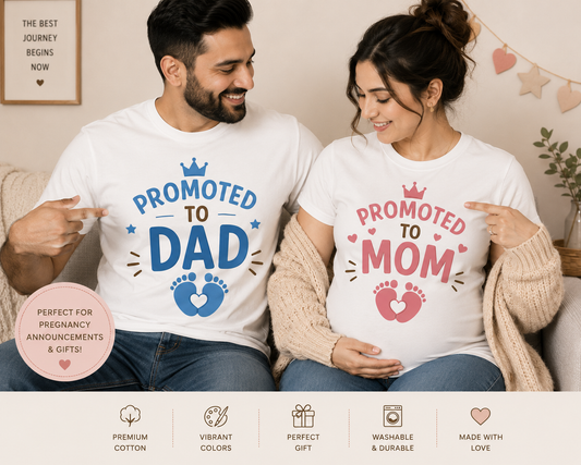 Promoted to Dad/Mom" T-Shirt