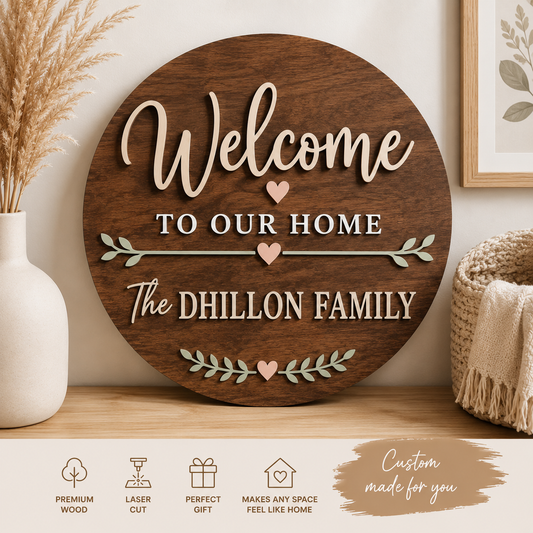 Personalized Wooden Welcome Sign